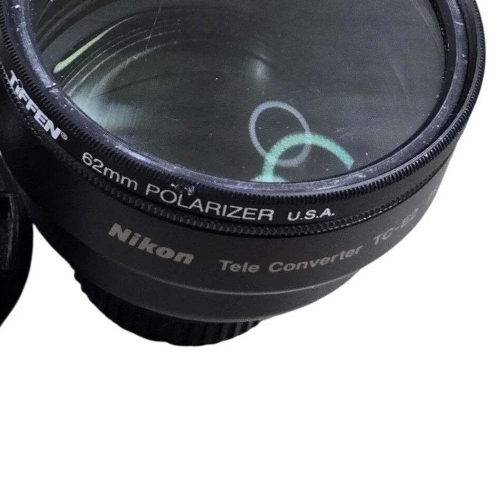 Nikon TC-E2 2x Tele Converter Lens Black with Tiffen 62mm Polarizer Tested